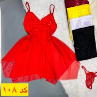لباس خواب کد 108توری کوتاه(قرمز و مشکی)