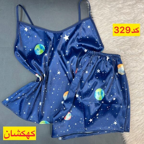 لباس خواب ساتن کهکشانی کد 329