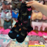 جوراب ساقدار مشکی گربه ( جین 12تایی )