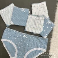 شورت عروسکی3-2889  گل ریز طوسی سفید  جین12 عددی )