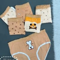 شورت عروسکی1-2889 استخوان کرم قهوه ای( جین12 عددی )