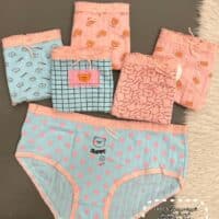 شورت عروسکی5-2894 خرس ابی صورتی  ( جین12 عددی )