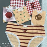 شورت عروسکی1-2891 ر اه راه زرشکی ( جین12 عددی )