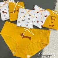 شورت عروسکی5-2891 گل ریز زرد سفید ( جین12 عددی )