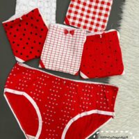 شورت عروسکی 4-2887 4خونه قرمز سفید( جین12 عددی )