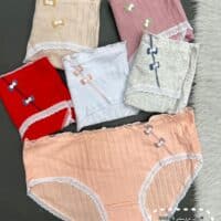 شورت عروسکی 5-2888 پاپیون کرم وقرمز( جین12 عددی )