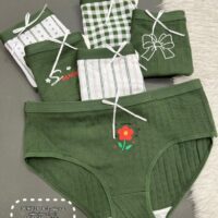 شورت عروسکی 3-2888 راه راه سفید سبز( جین12 عددی )