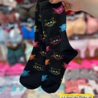 جوراب ساقدار مشکی گربه ( جین 12تایی )