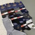 جوراب بهبافت مردانه ساقدار لوزی ( جین 12 جفتی)